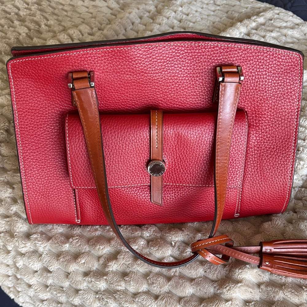 Dooney & Bourke Red and Brown Shoulder Bag